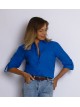 00836 Рубашка из эластичного хлопка синяя