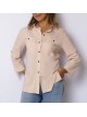 00835 Рубашка из эластичного хлопка пудровая