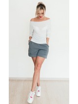 00693 Топ белый с рюлексом вязаный