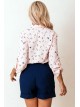 00624 Рубашка из вискозы розовая с птицами