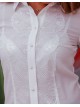 00574 Рубашка из крепа белая с кружевом