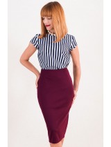 00348 Юбка бордовая футляр