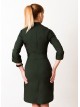 00551 Платье-рубашка с поясом цвет хаки