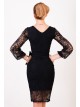 00422 Платье из эластичного гипюра черное