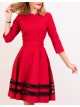 00409 Платье красное с черным кружевом
