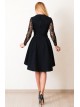 00559 Платье каскад черное с кружевом