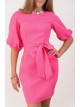 00125 Платье-футляр  ярко-розовое из костюмной ткани