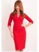 00293 Платье красное с вырезом