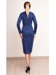 00768 Платье из трикотажа меланж синее