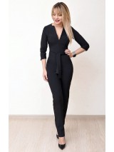 00775 Комбинезон из костюмной ткани черный