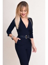 00771 Комбинезон из костюмной ткани синий